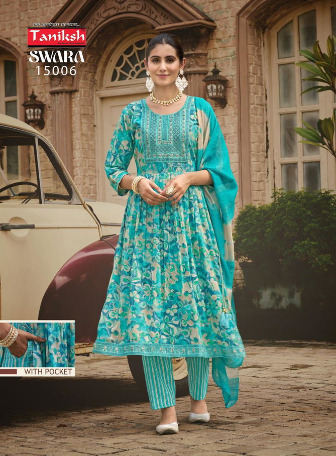 Swara Vol 15 By Taniksh Rayon Printed Kurti With Bottom Dupatta Wholesale Shop In Surat
